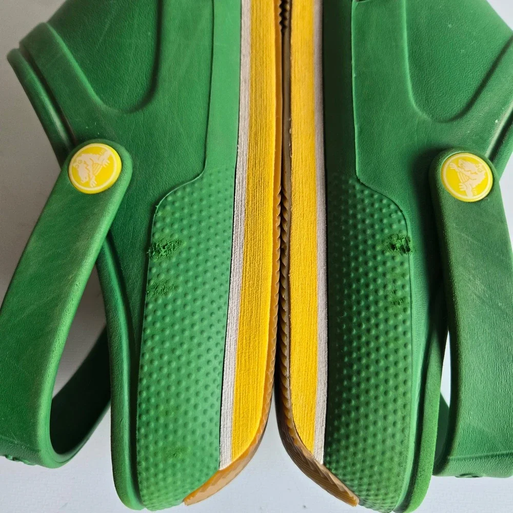 Crocs Retro Runner Green Yellow Clogs Mens 9 Womens 11 Scooby Doo Jibbitz Charm